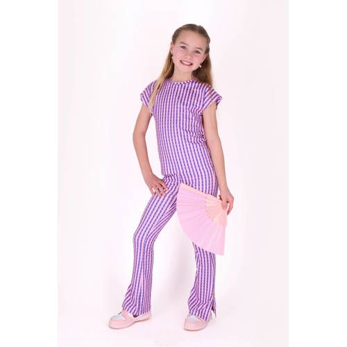 B.Nosy gestreepte T-shirt roze met textuur