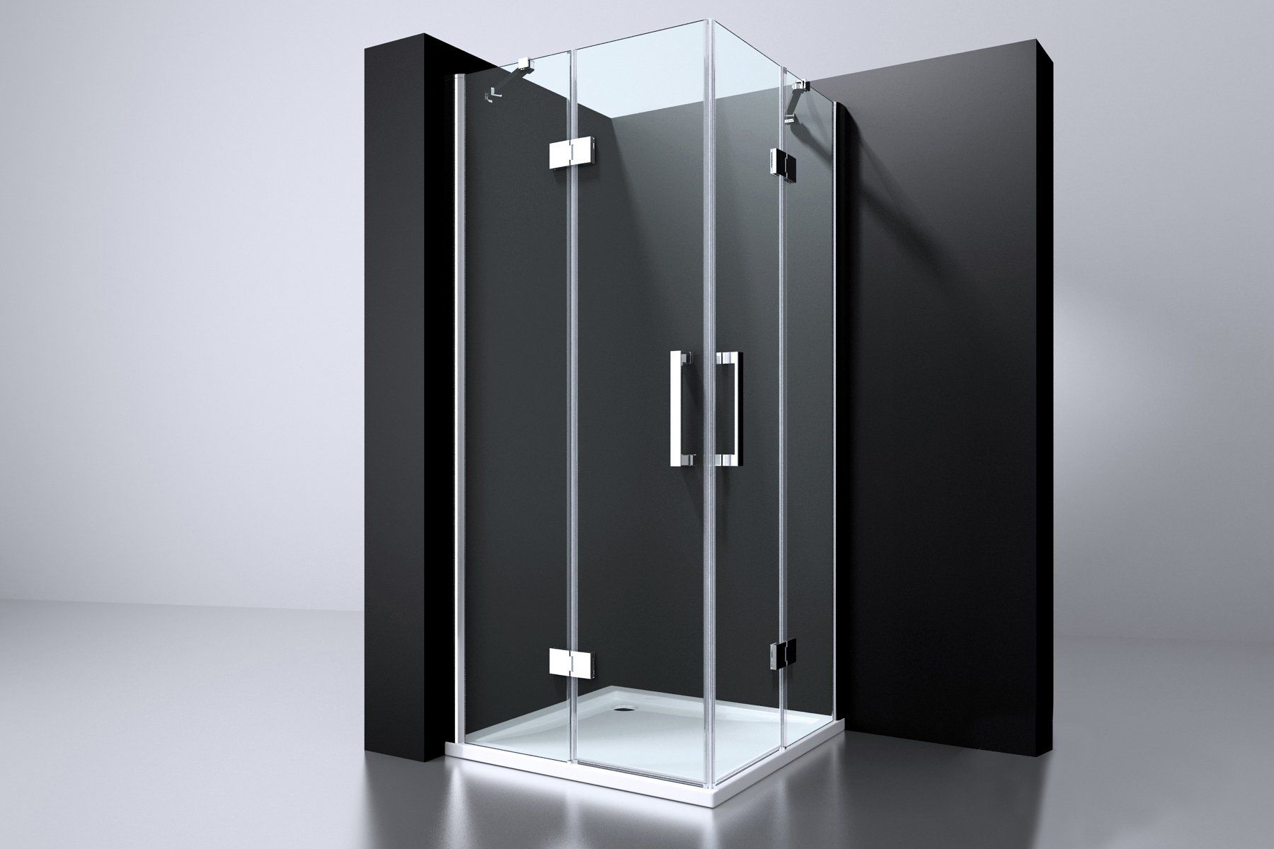 Best Design erico q 4 vierk hoekinstap 90x90x195cm nano glas 6mm - Chroom