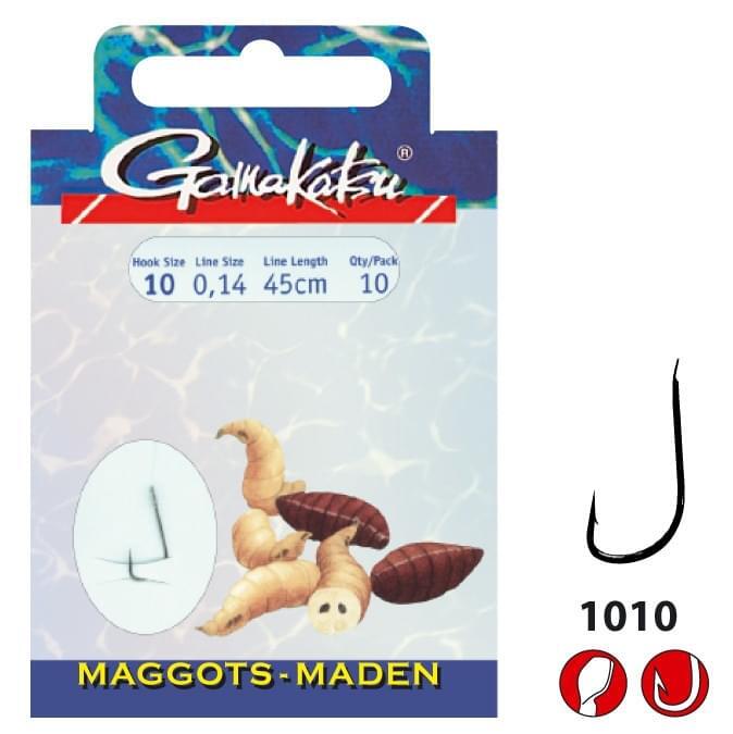 Gamakatsu hook bks-1010b maggots 45 cm haak 14 nylon 0.12mm