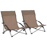 VidaXL Chaise de jardin Oxford, Acier, Oxford, Taupe, 555 mm largeur, 655 mm profondeur, 660 mm hauteur, 2 pièces