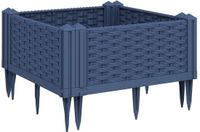 vidaXL Plantenbak met pinnen 42,5x42,5x28,5 cm polypropeen blauwgrijs