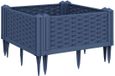 vidaXL Plantenbak met pinnen 42,5x42,5x28,5 cm polypropeen blauwgrijs