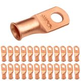 SELTERM 25 stuks 1 AWG 5/16 inch stud batterijkabels, ringterminals, zware koperen kabels, batterijkabeluiteinden, 1 gauge ring terminal connectors, UL Bare Copper Eyelets elektrische batterijkabel
