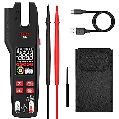BSIDE U6 - Digitale Multimeter - AC/DC - 600A - Infrarood Thermometer - LCD - Kleur - Oplaadbaar - Etui