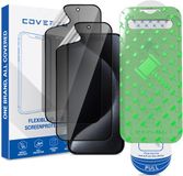 Coverzs Flexibel PMMA Glass Privacy Screenprotector met frame (2-pack) geschikt voor iPhone 15 Pro Max