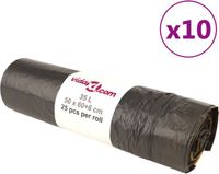 vidaXL Vuilniszakken 250 stuks 35 l zwart