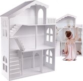 LULILO 2 in 1 Poppenhuis Plank Boekenkast Opbergkast MDF 116CM Wit