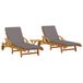 VidaXL Lits de jardin 2 pcs avec table bois d'acacia massif