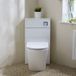 Hudson Reed Colby WC-Ombouw Hoekmontage Moderne Blanc avec Réservoir et Bouton de Chasse d'Eau Chromé - Toilette sur Pied