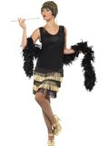 Smiffys Jaren 20 Franje Flapper Kostuum Zwart L - Maat 44-46