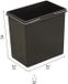 ARREGUI CBZ00684 Vervangende Kunststof Binnenemmer voor Afval- en Recyclebak | 23 L | Zwart