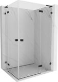 Mexen Lunar L Duo cabine de douche double droite 110 x 95 cm, transparent, noir