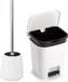 5five Accessoires de salle de bain/toilettes - Brosse WC et poubelle à pédale 7,5 L - blanc