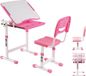 VDD Bureau Gaming Enfants Table à dessin avec chaise de bureau - Blanc - Rose avec tiroir