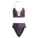 adidas Dames Sportswear Colorblock Bikini, Aurora Black/Preloved Fig, S
