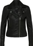 Yas Sophie Leather Jas Zwart L Vrouw