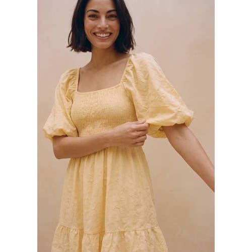 AWARE mini jurk met borduursels - geel