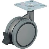Häfele Roulette double pour meubles H4817 Roulettes de transport capacité de charge 5070 kg orientables