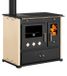 Prometey Praktik LUX, cuisinière à bois avec four et plaque de cuisson en fonte, 9,4 kW, A+, sortie de fumée à gauche Ø 130 mm, Ivoire
