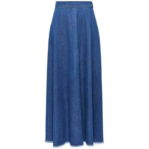 ONLY midi rok dark blue denim
