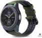 Strap-it Samsung Galaxy Watch siliconen / leren bandje 41mm / 42mm - zwart/groen