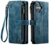 Caseme C30 Hoesje Geschikt voor Apple iPhone 17 | Wallet Zipper Book Case met Pasjeshouder | Beschermhoes met Portemonnee | Blauw