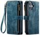 Caseme C30 Hoesje Geschikt voor Apple iPhone 17 | Wallet Zipper Book Case met Pasjeshouder | Beschermhoes met Portemonnee | Blauw