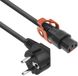 ACT Netsnoer Schuko CEE 7/7 male (haaks) - C13 IEC Lock+ zwart 1 m, EL341S AK5150