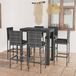 Maison Exclusive - Ensemble de bar de jardin, 7 pièces, avec coussins, en polyrotin, gris