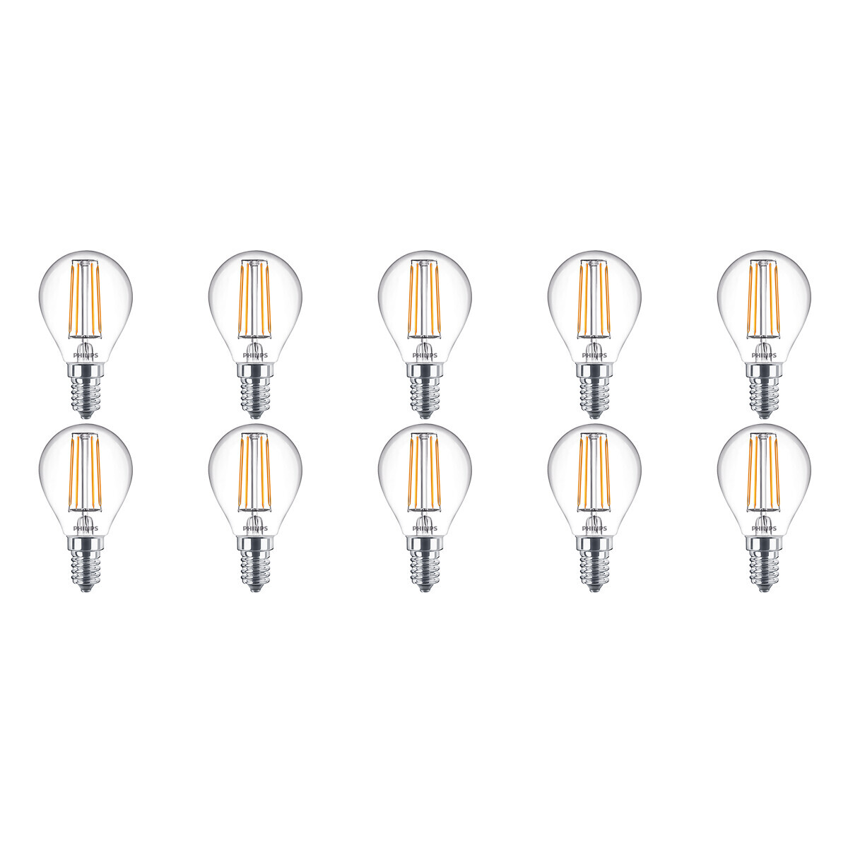 BES LED PHILIPS - LED Lamp 10 Pack - CorePro Luster 827 P45 CL - E14 Fitting - 4.5W - Warm Wit 2700K Vervangt 40W
