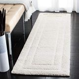 Safavieh Willow Shag Collection SG451-1128 tapijt, crèmekleurig/donkerbruin modern 2'3" x 7' Crème/crème.