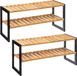 5five Schoenenrek - 2 stuks - Bamboe/Metaal - Zwart