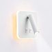 uksunvi LED-wandlamp, leeswandlamp aan het bed, 12W LED-wandlamp, verstelbare schijnwerper 3W +9W 3000K warm licht (Wit vierkant)