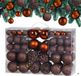 Casaria Christbaumkugeln - Set van 100 Matt Glanzend Ø 3 4 6cm - Koper Bruin
