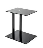 HAKU Bijzettafel zwart metaal salontafel veiligheidsglas 8 mm - Maat: B 45 cm x H 50 cm x D 35 cm, Stijl: Modern