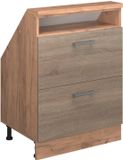 Vicco R-Line Keukenkast voor schuine wand – 60 cm met 2 laden Sonoma/Goudkraft eik