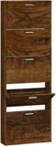 vidaXL Schoenenkast 59x17x169 cm bewerkt hout gerookt eikenkleurig