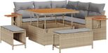 vidaXL Tuinbank Set Beige en Lichtgrijs