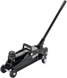 Vigor Trolley Jack V6028-2.0-BE Hydraulische trolleykrik Black Edition 2 ton laadvermogen met rubberen adapter CE GS compacte constructie 8,3 kg voor auto werkplaats