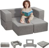 Vevor 100x100x20cm Combinatie Kinderbank, Speelbank, Bouwstenenset, Lichtgrijs