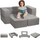 Vevor 100x100x20cm Combinatie Kinderbank, Speelbank, Bouwstenenset, Lichtgrijs