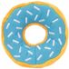 ZippyPaws Hondenspeelgoed Donut XL – Regenboog Donut Knuffel - Blauw