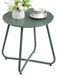 Table d'appoint table de jardin - Petite table ronde de balcon - 45 x 43,5 cm - Vert - Pour terrasse et balcon