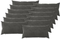 vidaXL Kussensloop 12 pcs HEERLEN Donkergrijs 40 x 80 cm Fluweel
