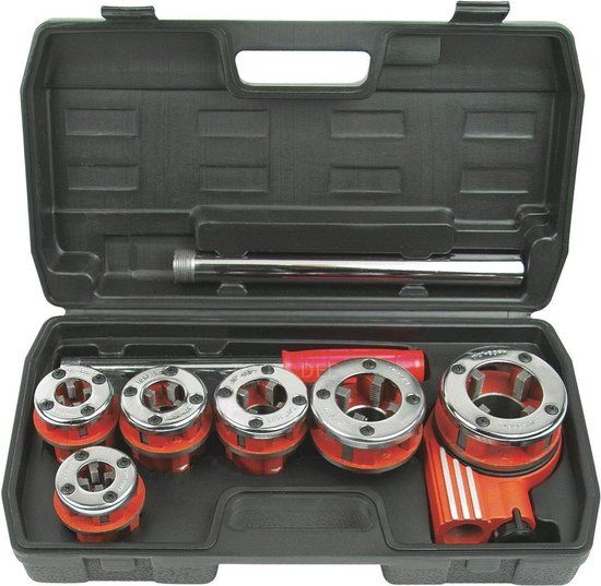 Brüder Mannesmann 9-delige Draadsnijset - 1/4\"-1 1/4\"