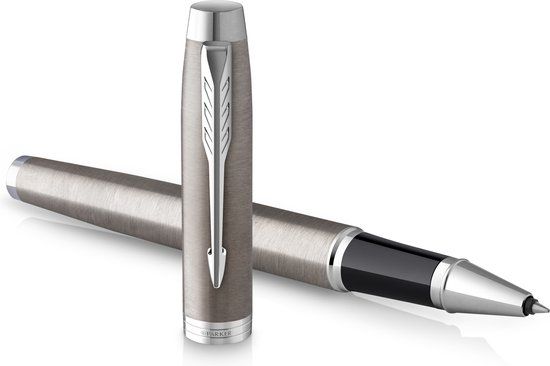 Parker IM Rollerball Pen - Stainless Steel with Chrome Trim - Fine Point - Black Ink - Gift Box