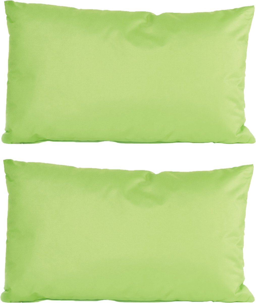 Anna's Collection 6x Bank/sier kussens voor binnen en buiten in de kleur groen 30 x 50 cm - Tuin/huis kussens