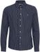 Casual Friday Fanton BD 0159 Gestreepte lange mouw shirt voor heren, maat S, donker marine gemêleerd