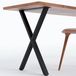 Pieds de table en forme de X, 71 x 45 cm, lot de 2, noir, acier