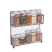 DII Z01446 Vintage metalen kippendraad Organizer voor keukenmuur, bijkeuken, kast of teller, 2 Tier Spice Rack-Rustieke